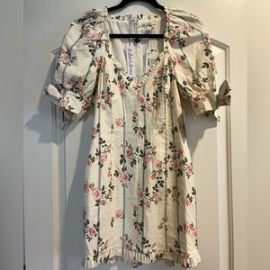 For Love & Lemons dress, puff bow sleeve, sweetheart neckline